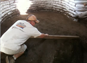 Leveling Soil Cement Floor Construction