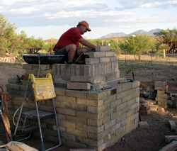 Building base for mason brick oven
