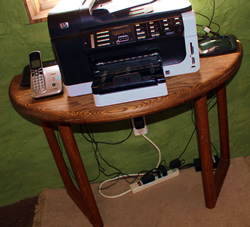 Finished Half Round Desk converted from Solid Wood Recycled Table