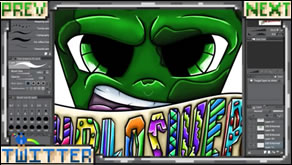 Slow_Silver Speed Art of Green Character with Cartoon Lettering