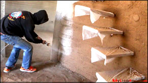 Converting Paint color and painting cob walls on earth bag homes